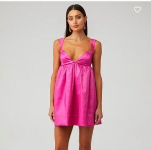 For Love & Lemons Hot Pink Mini W/ Empire Waist- An Ariana Grande Fav!!